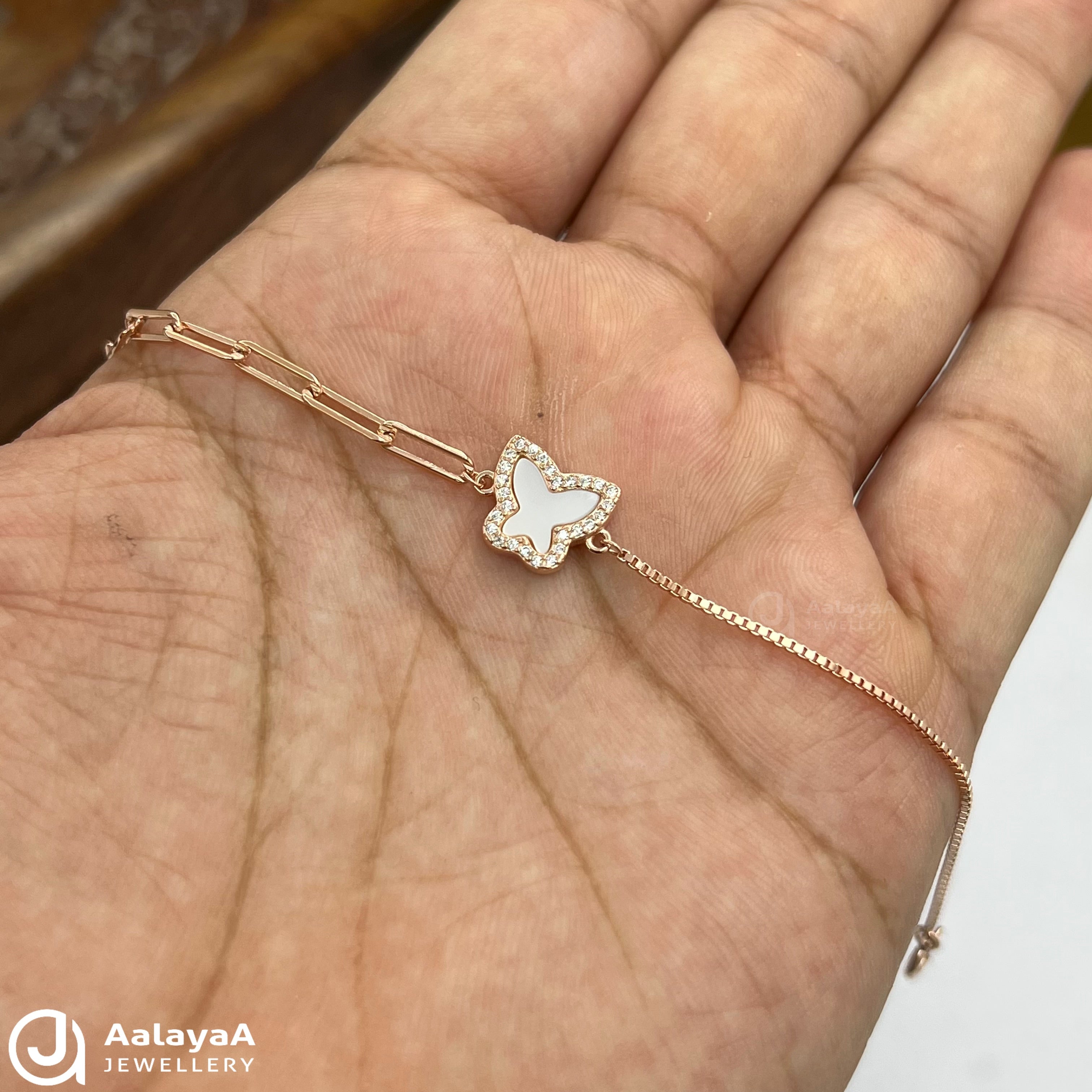 Silver Rosegold Mini Butterfly Spark Bracelet