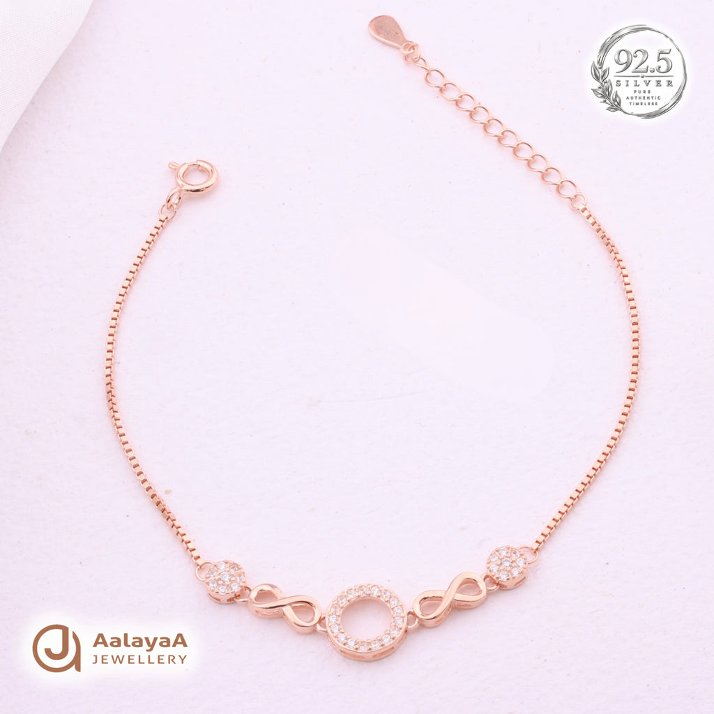 Silver Rosegold Infinity Circle Bracelet