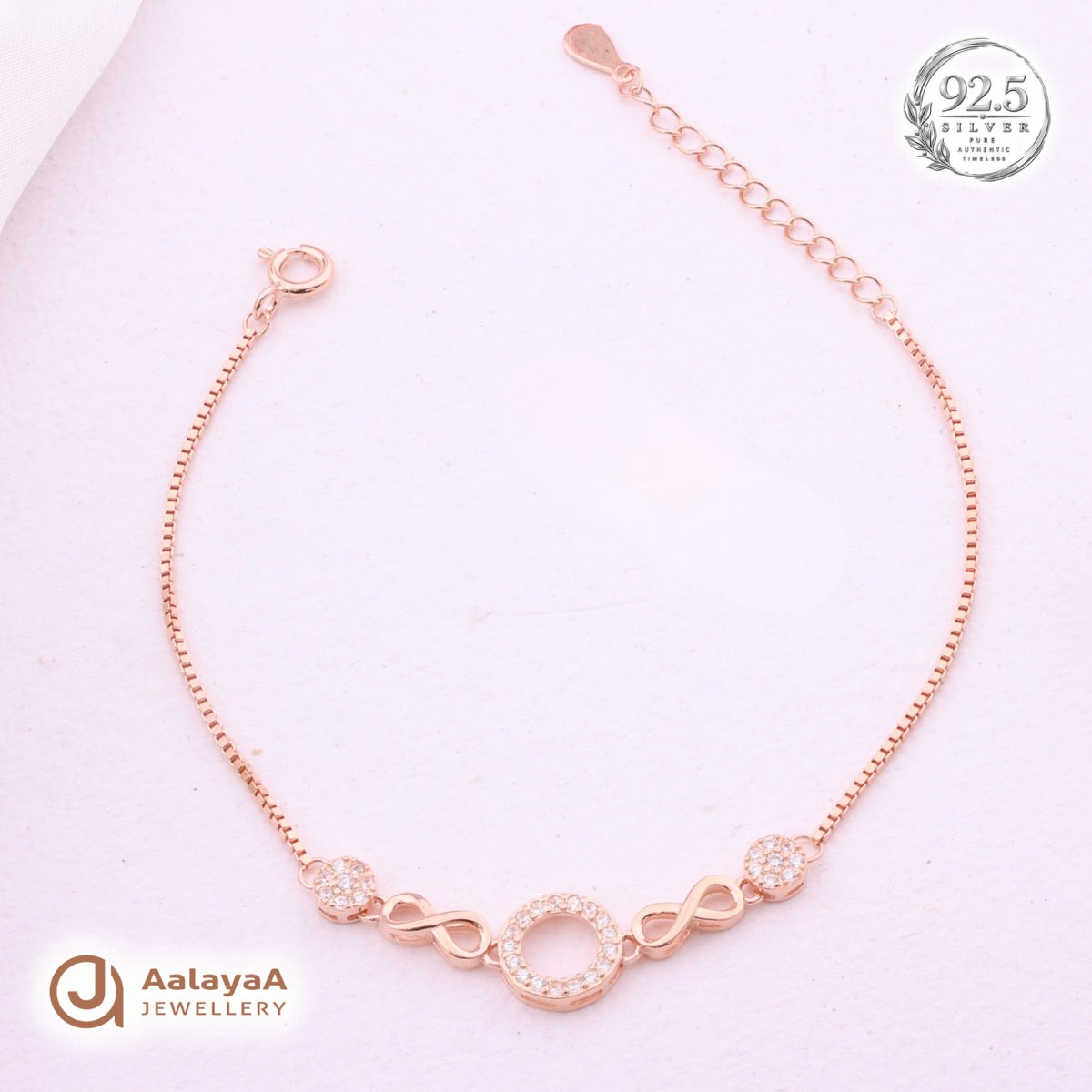 Silver Rosegold Infinity Circle Bracelet