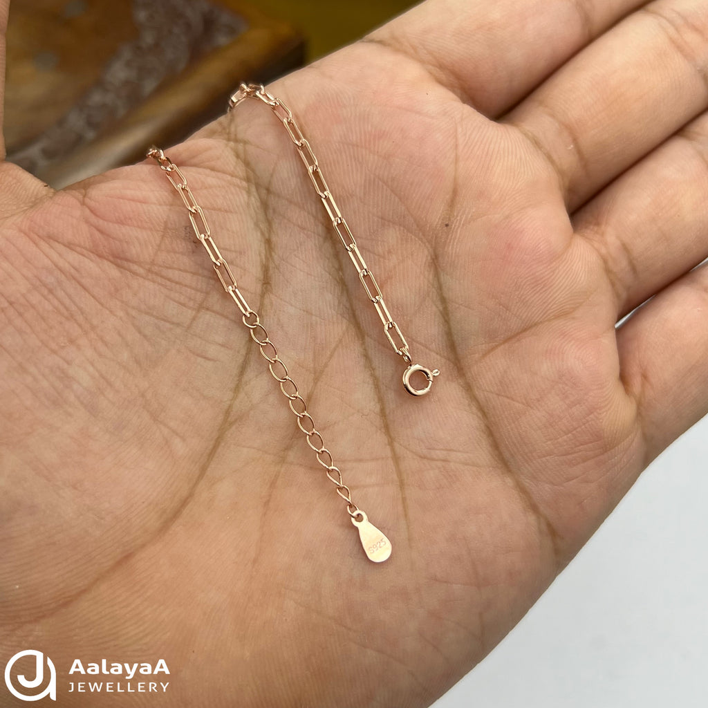 Silver Rose Gold Heartline Bracelet