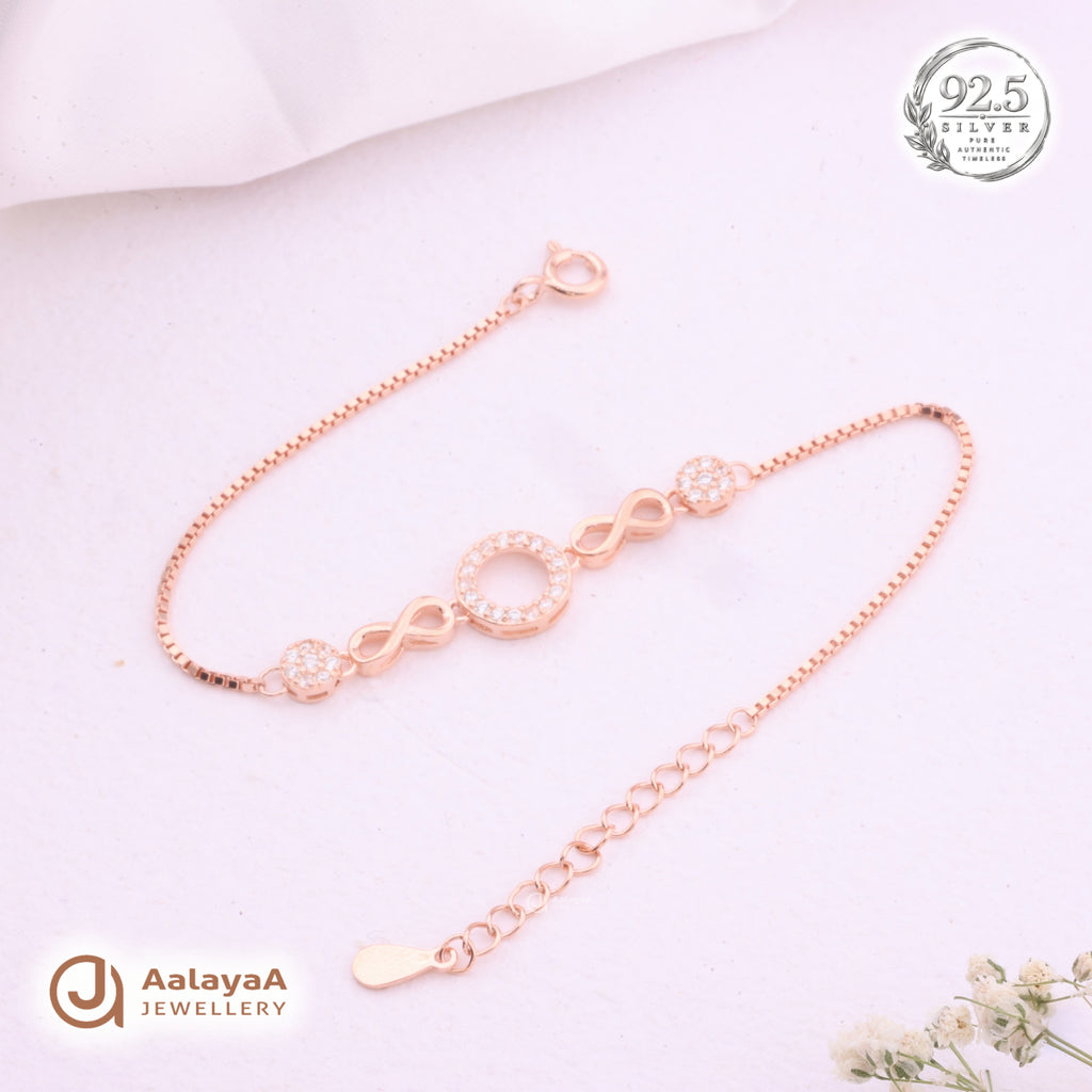 Silver Rosegold Infinity Circle Bracelet