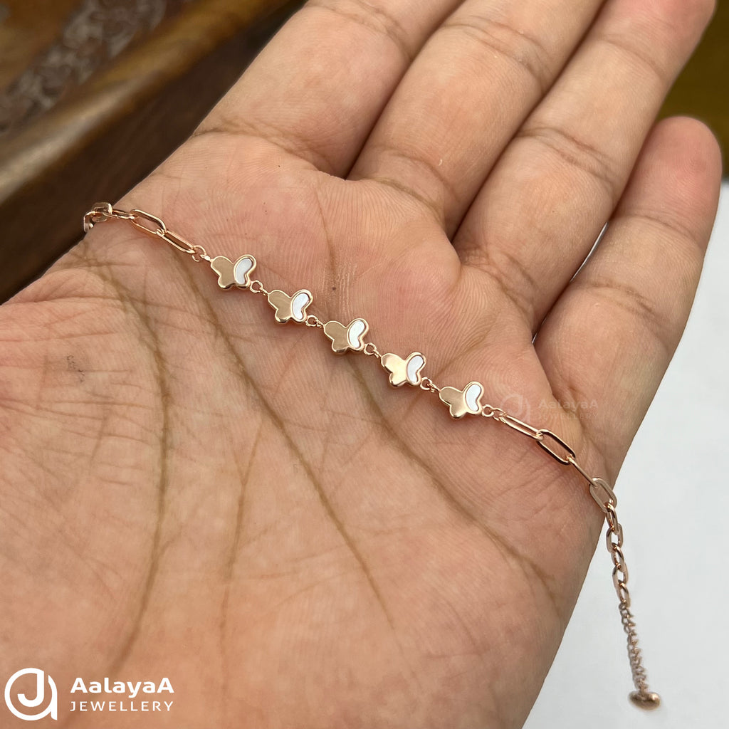 Silver Rosegold Butterfly Angel Wings Bracelet