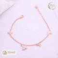Silver Rosegold Butterfly Charm Bracelet
