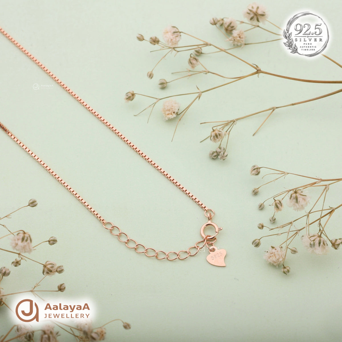 Silver Rosegold Love Infinity Chain Pendant