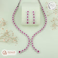 Silver Ruby Cascade Necklace Set