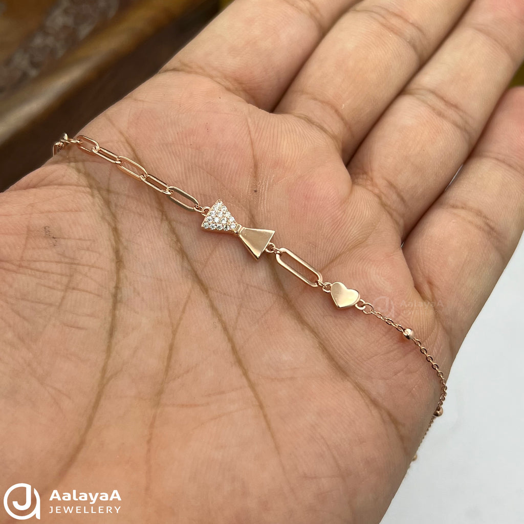 Silver Rosegold Forever Love Link Bracelet