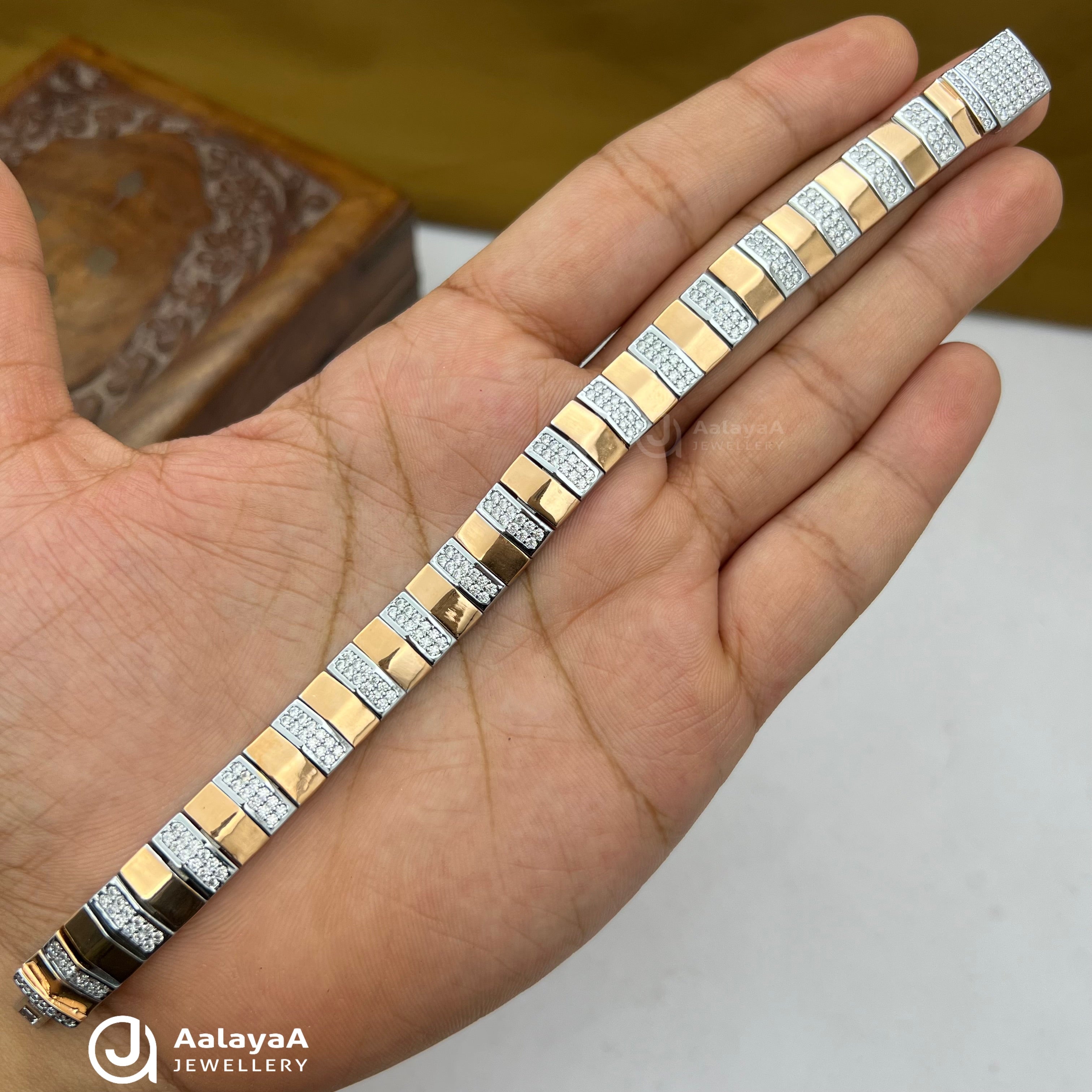 Silver Dual Tone Zircon Studded Bracelets