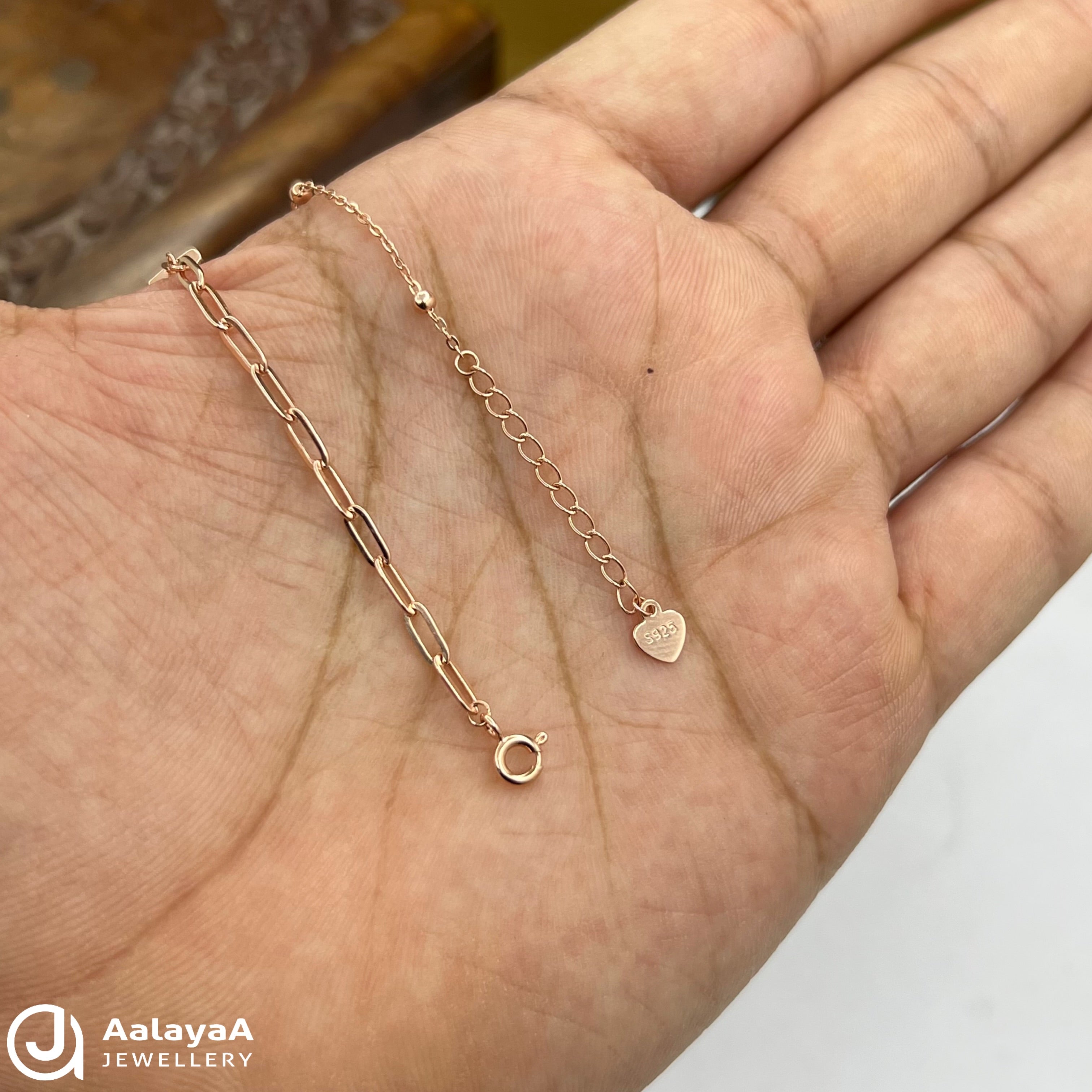 Silver Rosegold Forever Love Link Bracelet
