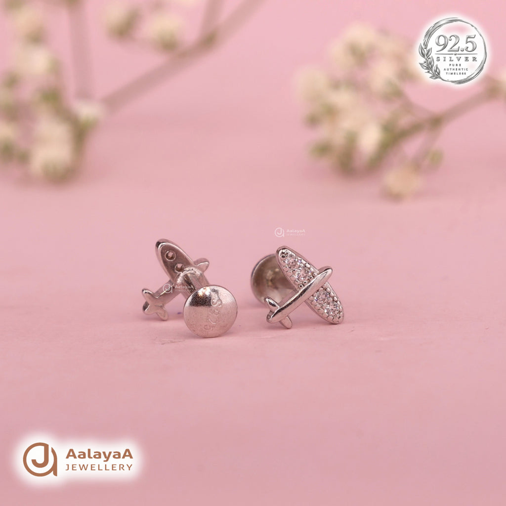 Silver Crystal Saturn Earring