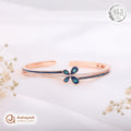 Silver Rosegold Blue Butterfly Kada