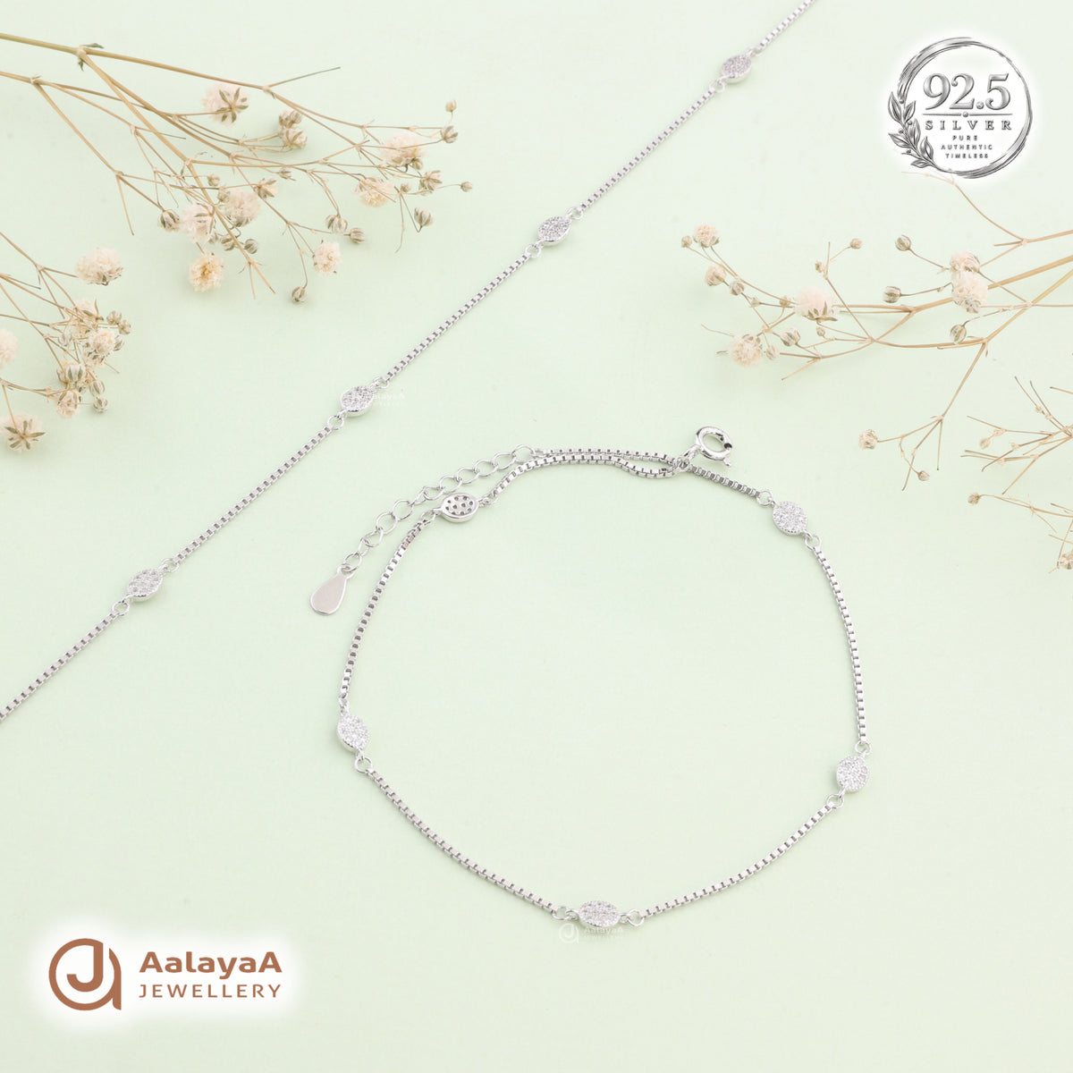 Silver Shimmering Disc Anklet