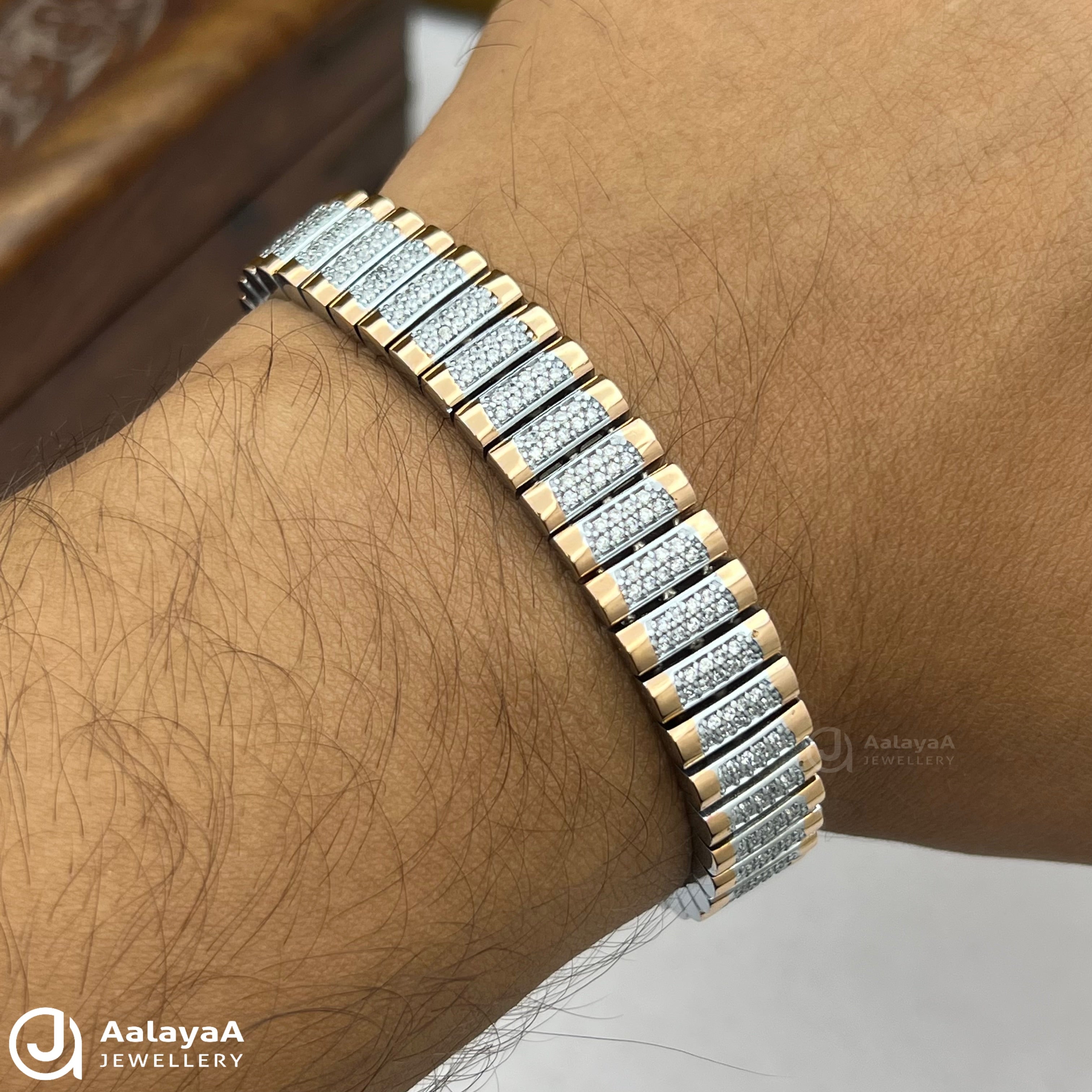 Silver Dual Tone Magnestic Warap Bracelet