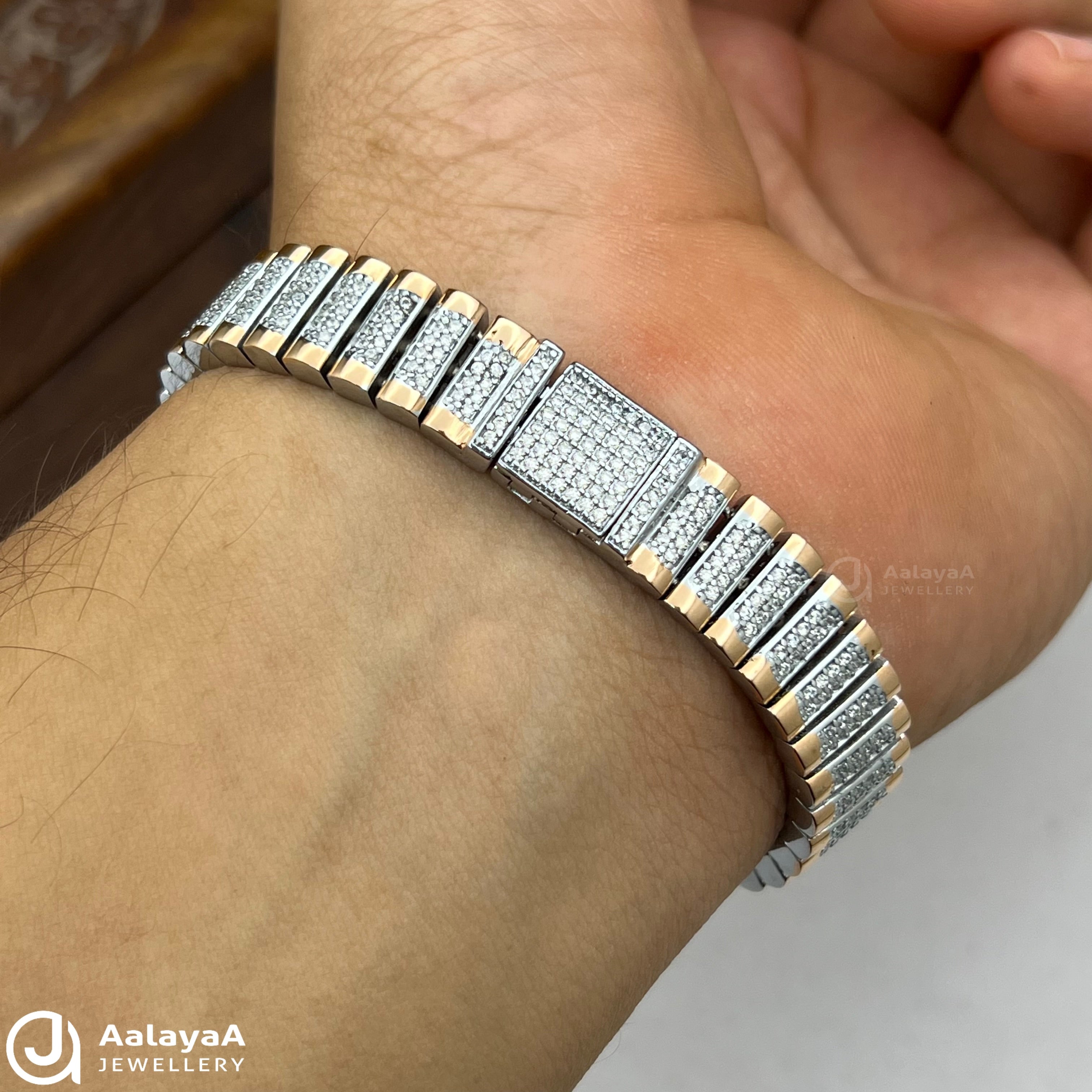 Silver Dual Tone Magnestic Warap Bracelet