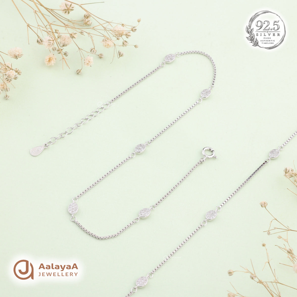 Silver Shimmering Disc Anklet