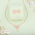 Silver Rose Gold Aurelia Blossom Necklace Set