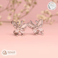 Silver Crystal Butterfly Earring