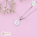 Silver Mother of Pearl Halo Chain Pendant