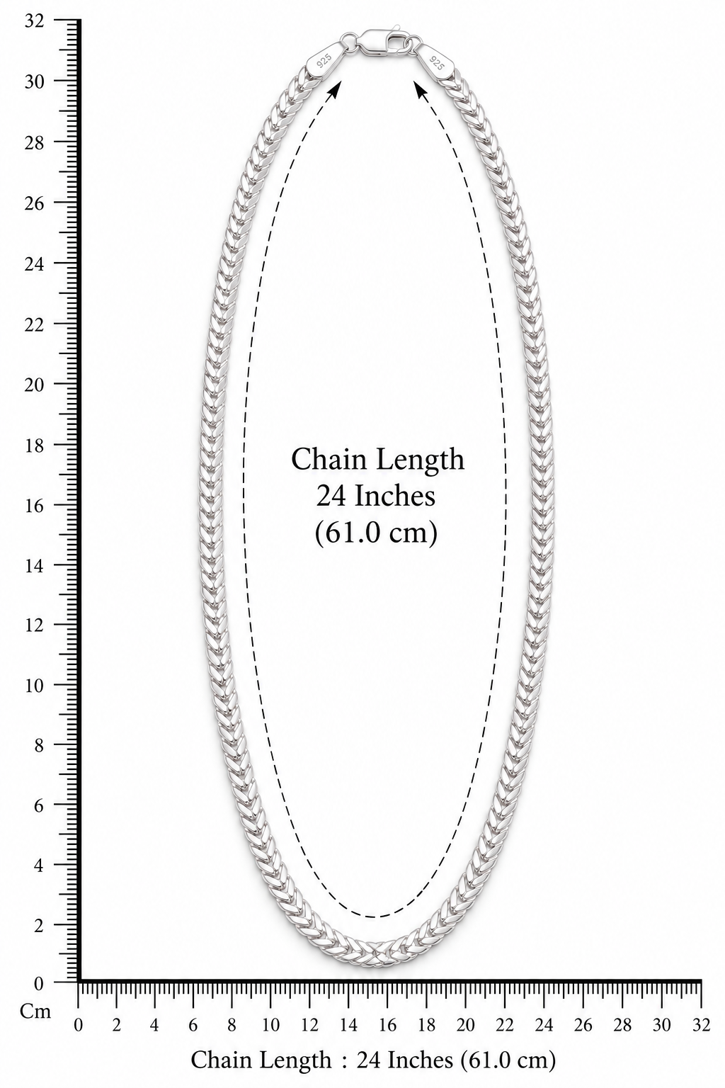 Arrow Edge Silver Men's Chain