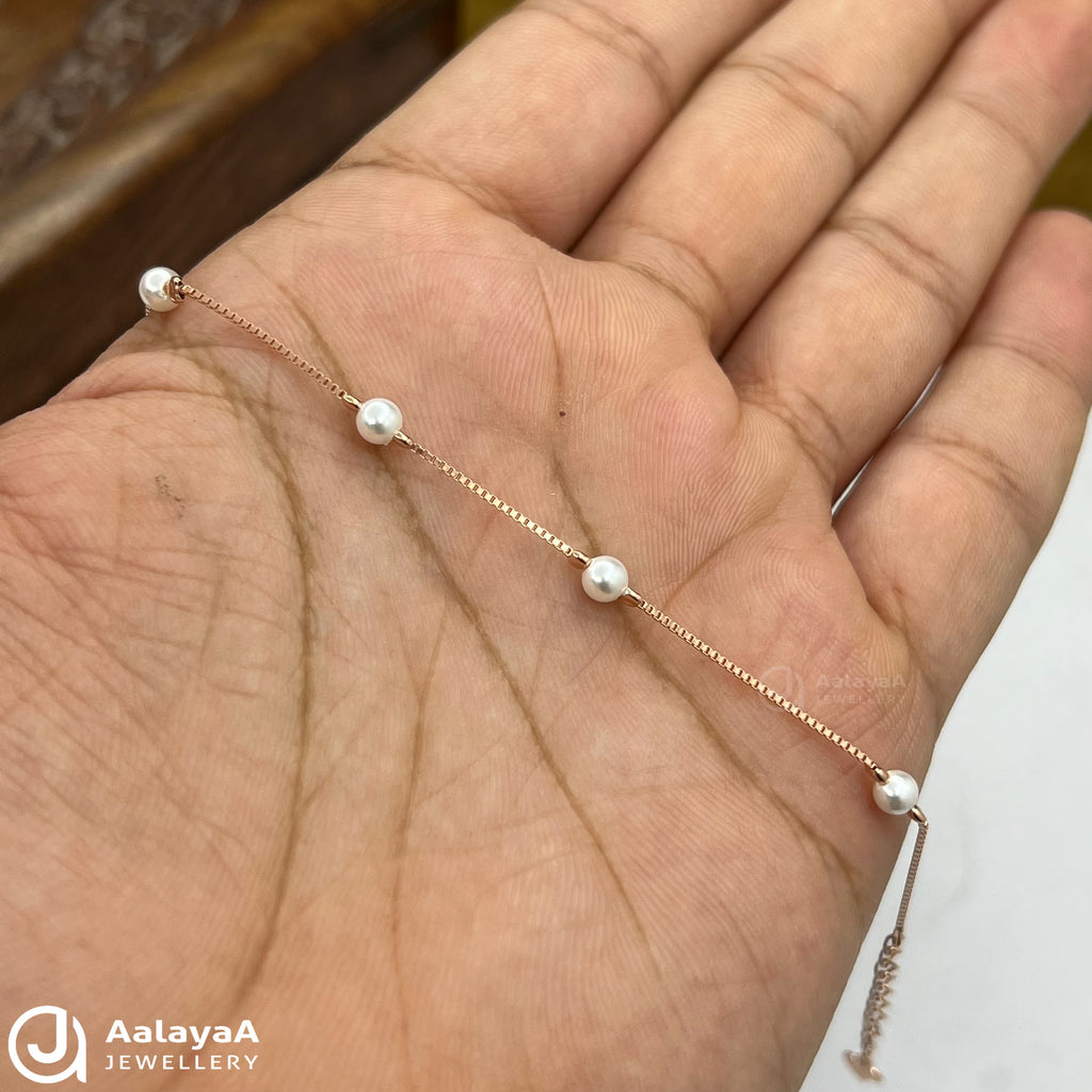 Silver Rosegold Pearl Elegance Bracelet