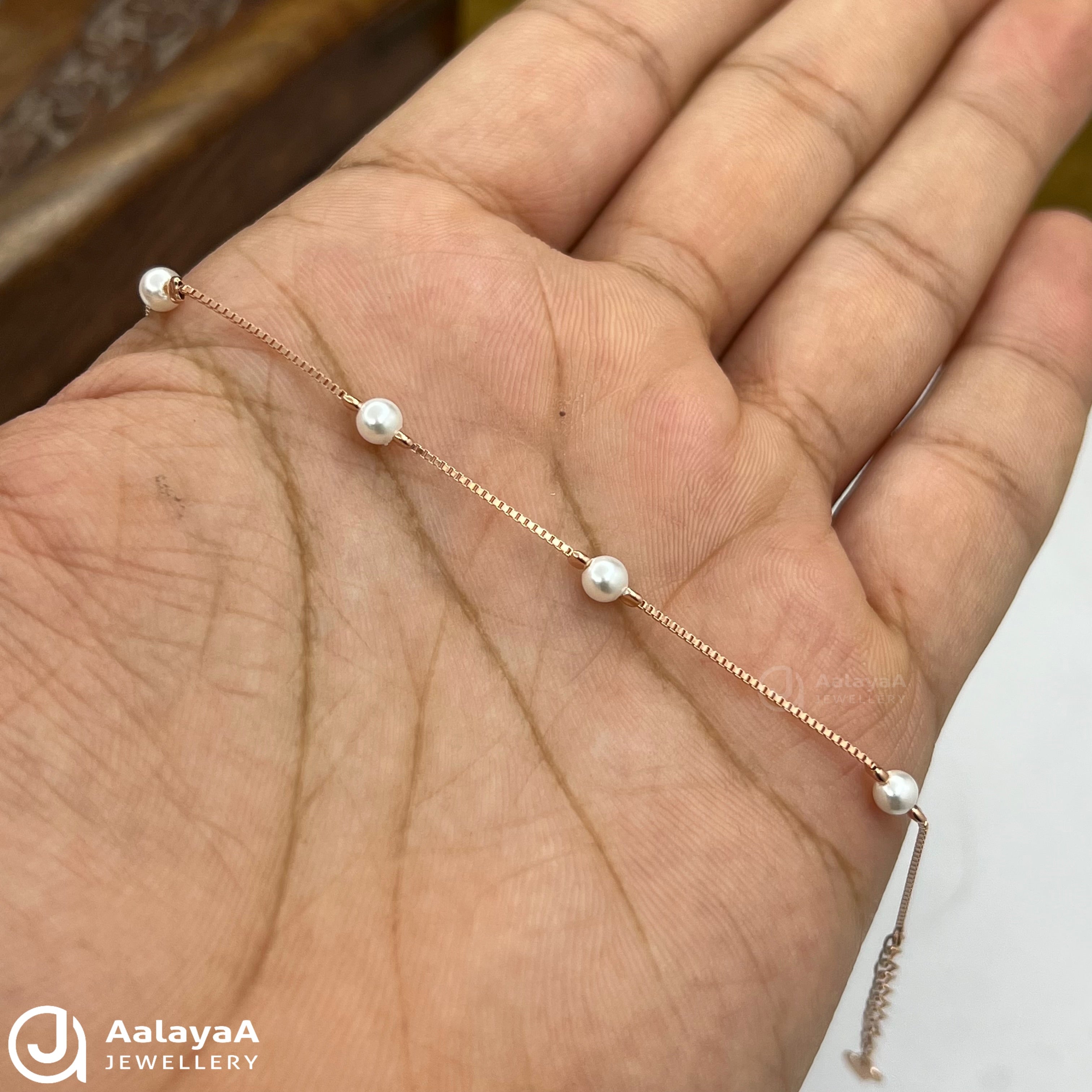 Silver Rosegold Pearl Elegance Bracelet