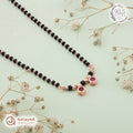 Silver Rosegold Ruby Drop Chain Pendant