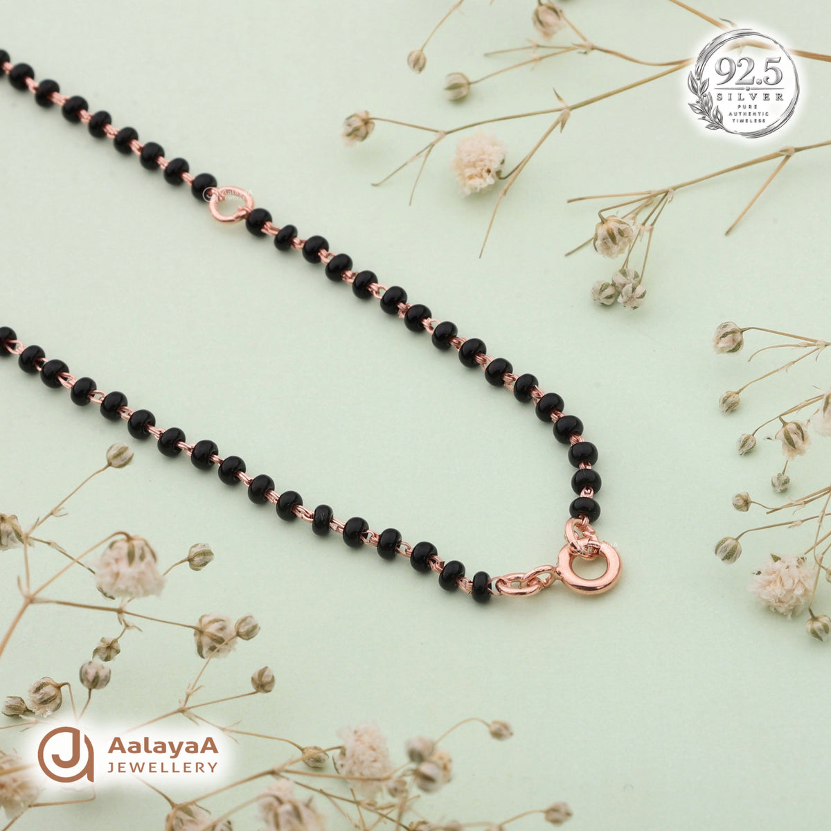 Silver Rosegold Ruby Drop Chain Pendant