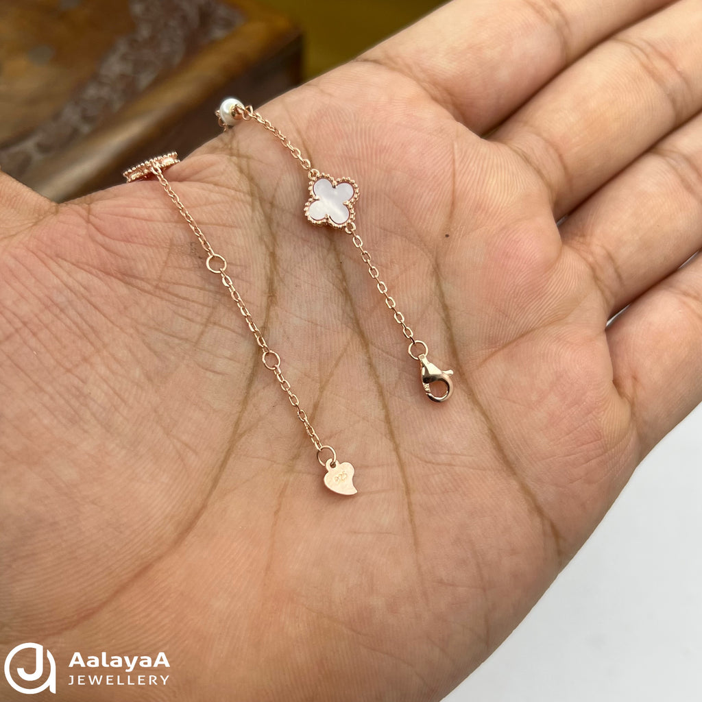 Silver Rosegold Pearl Elegance Bracelet