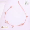 Silver Rosegold Sparkling Butterfly Charm Bracelet