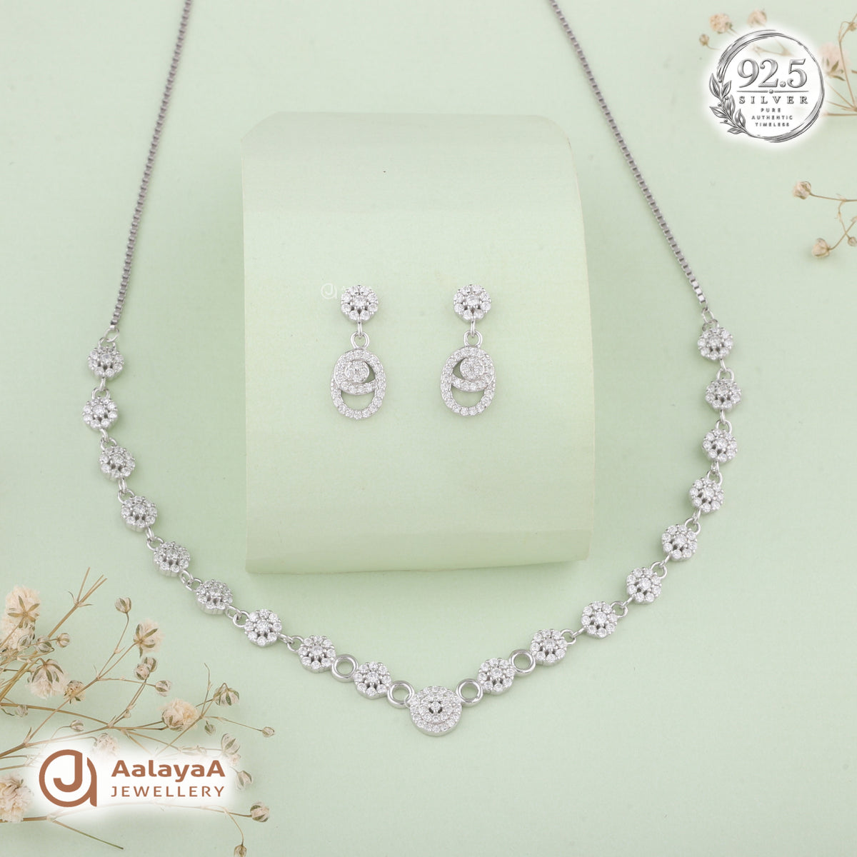 Silver Celestial Halo Necklace Set