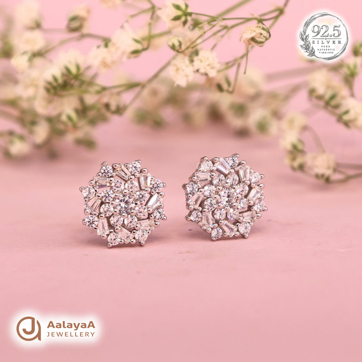 Silver Crystal Galaxy Earring