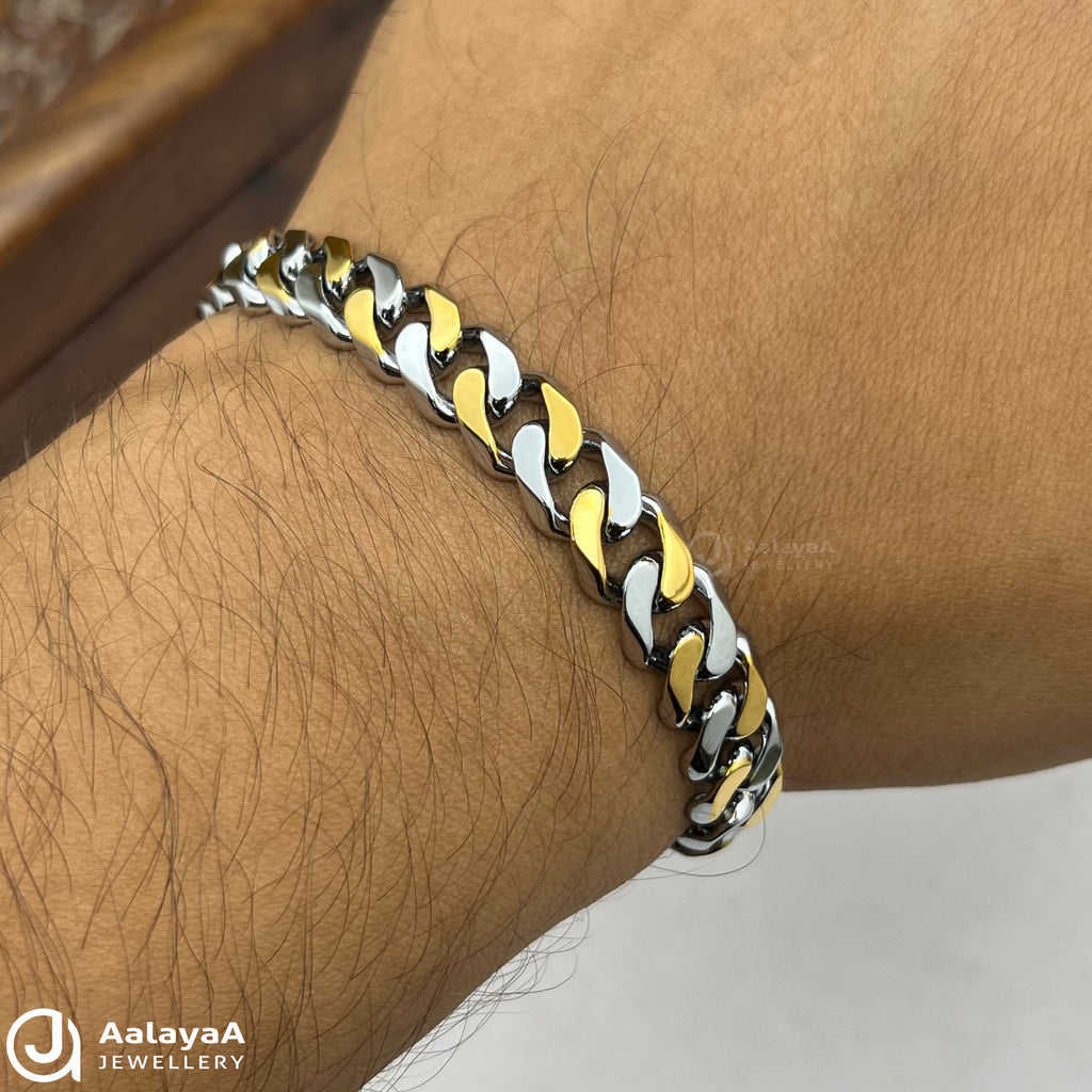 Silver Dual Tone Twin Fusion Bracelet