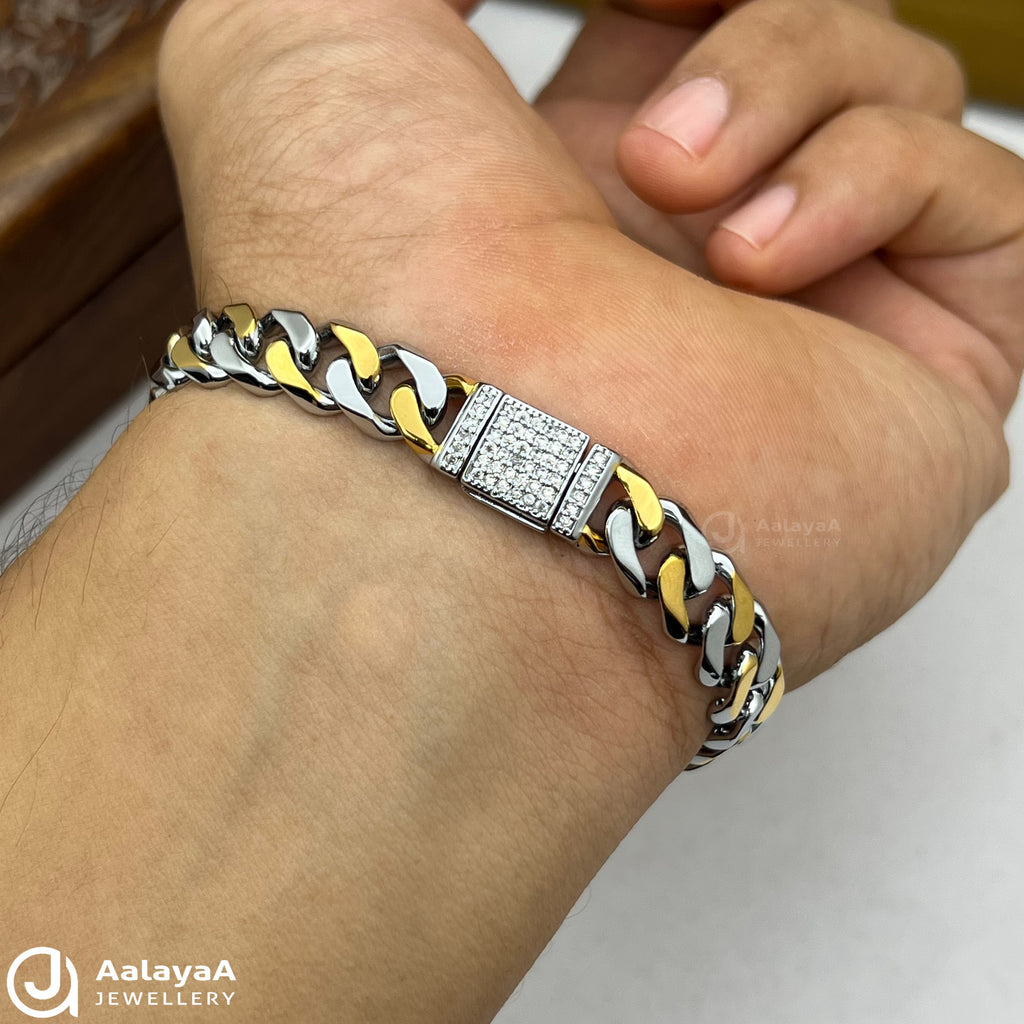 Silver Dual Tone Twin Fusion Bracelet