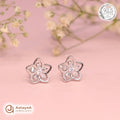 Silver Crystal Blossom Earring