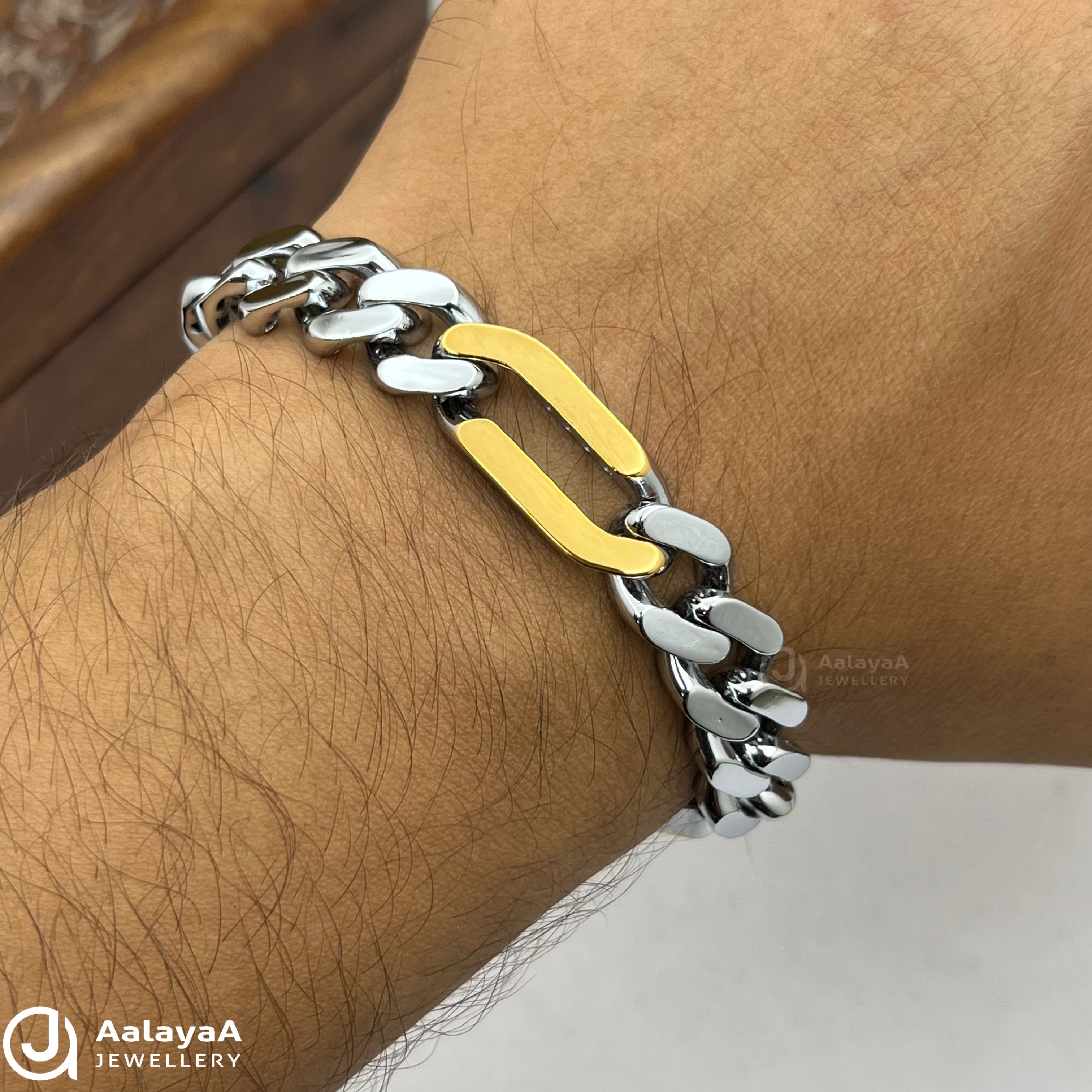 Silver Dual Tone Imperial Link Bracelet