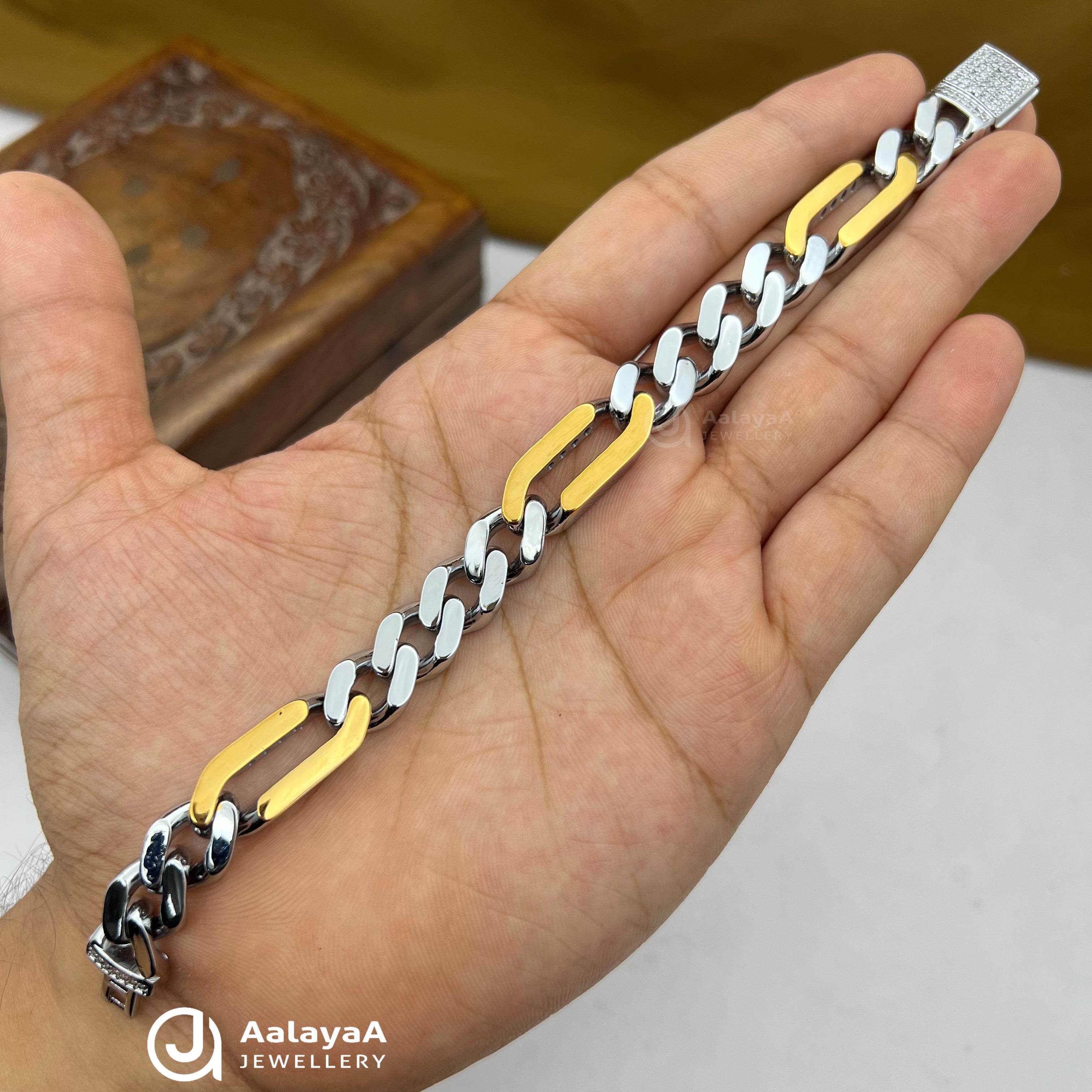 Silver Dual Tone Imperial Link Bracelet