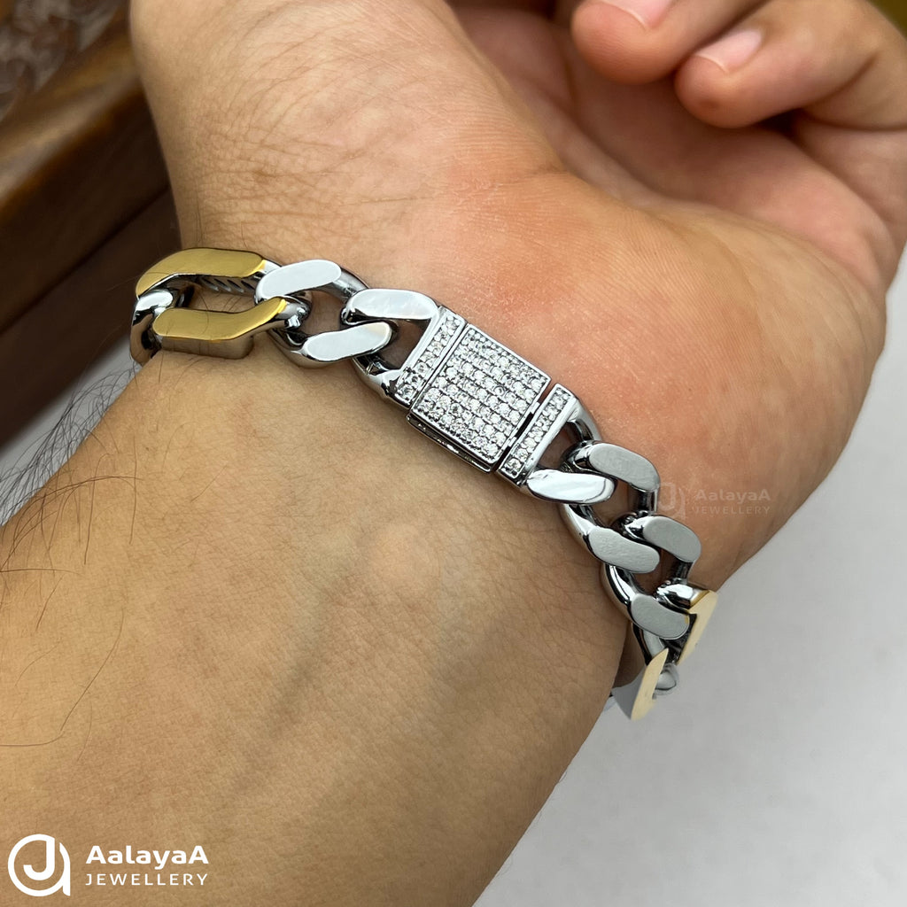 Silver Dual Tone Imperial Link Bracelet