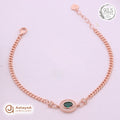 Silver Rosegold Emerald Halo Bracelet