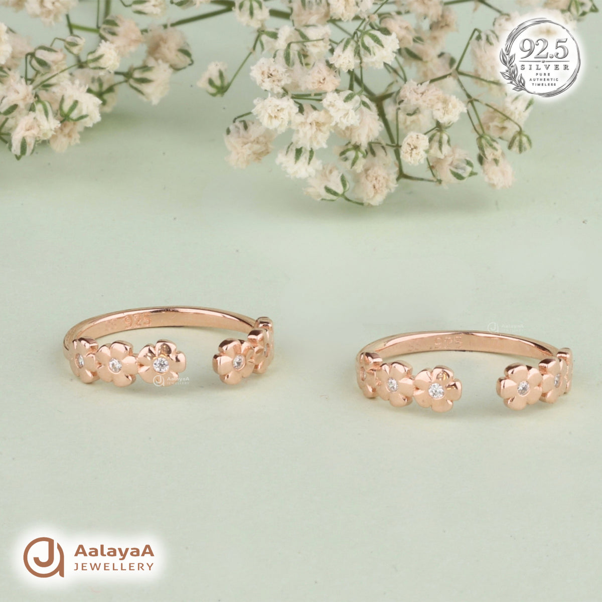 RoseGold Daisy Garland Toe Ring