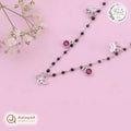 Silver Butterfly Ruby Charm Chain Pendant