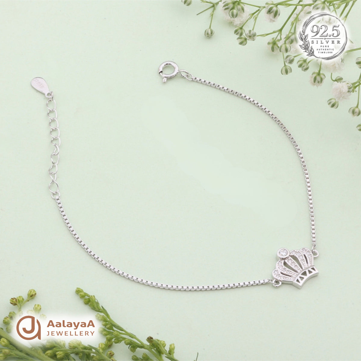 Silver Royal Crown Bracelet