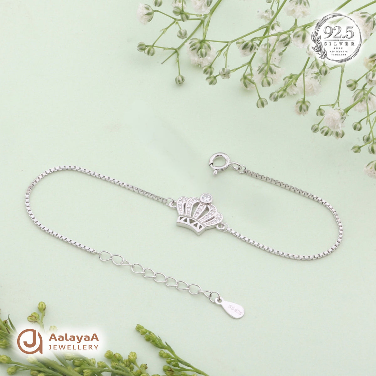 Silver Royal Crown Bracelet