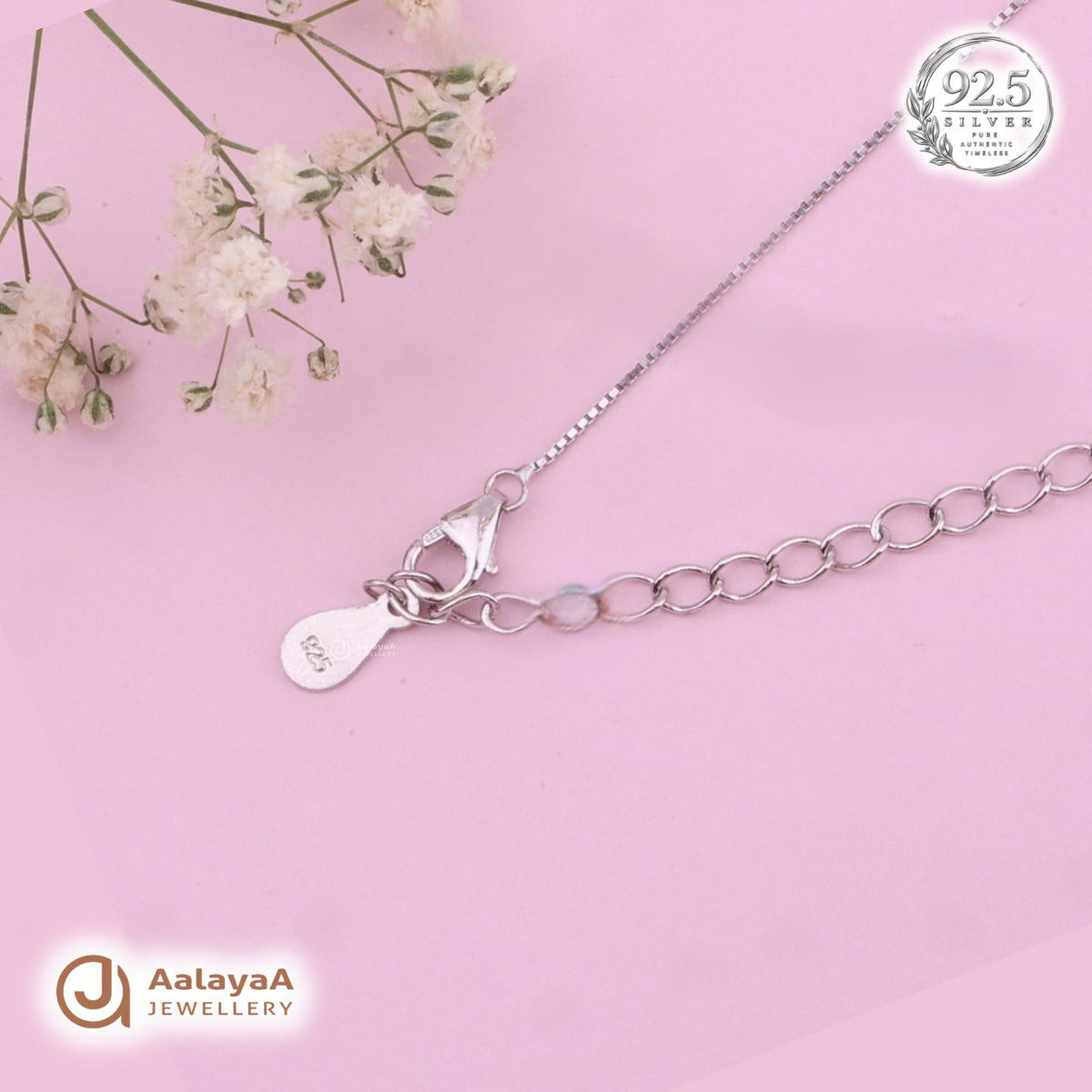 Silver Butterfly Ruby Charm Chain Pendant