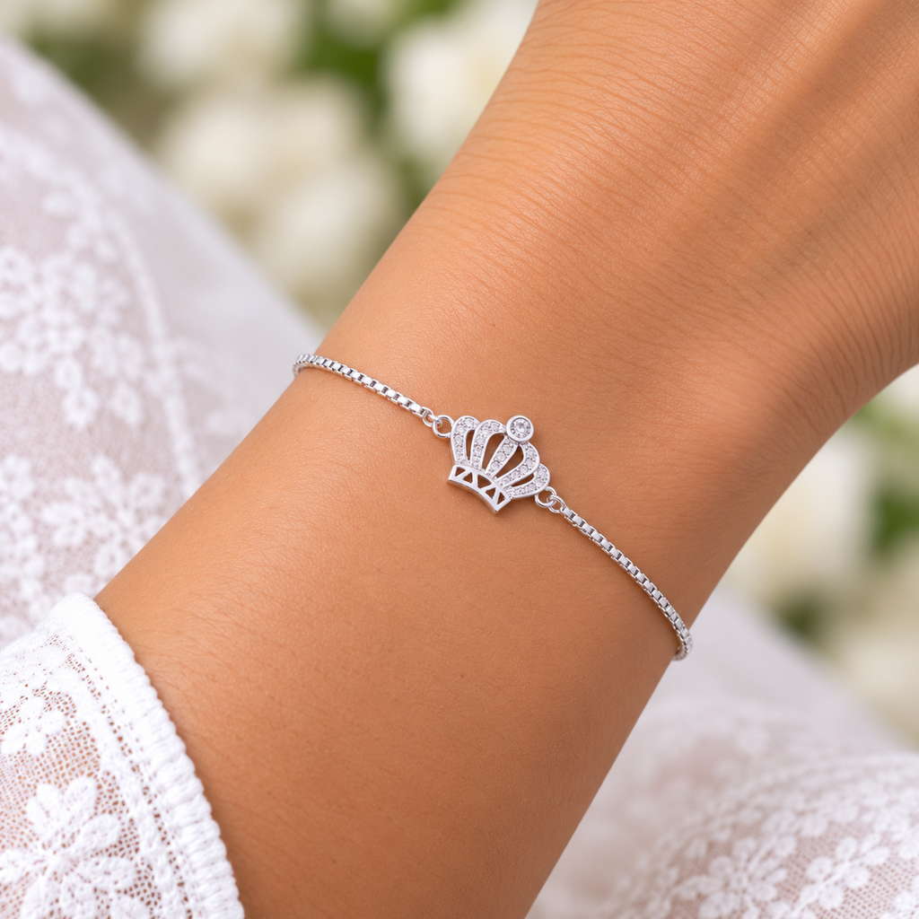 Silver Royal Crown Bracelet