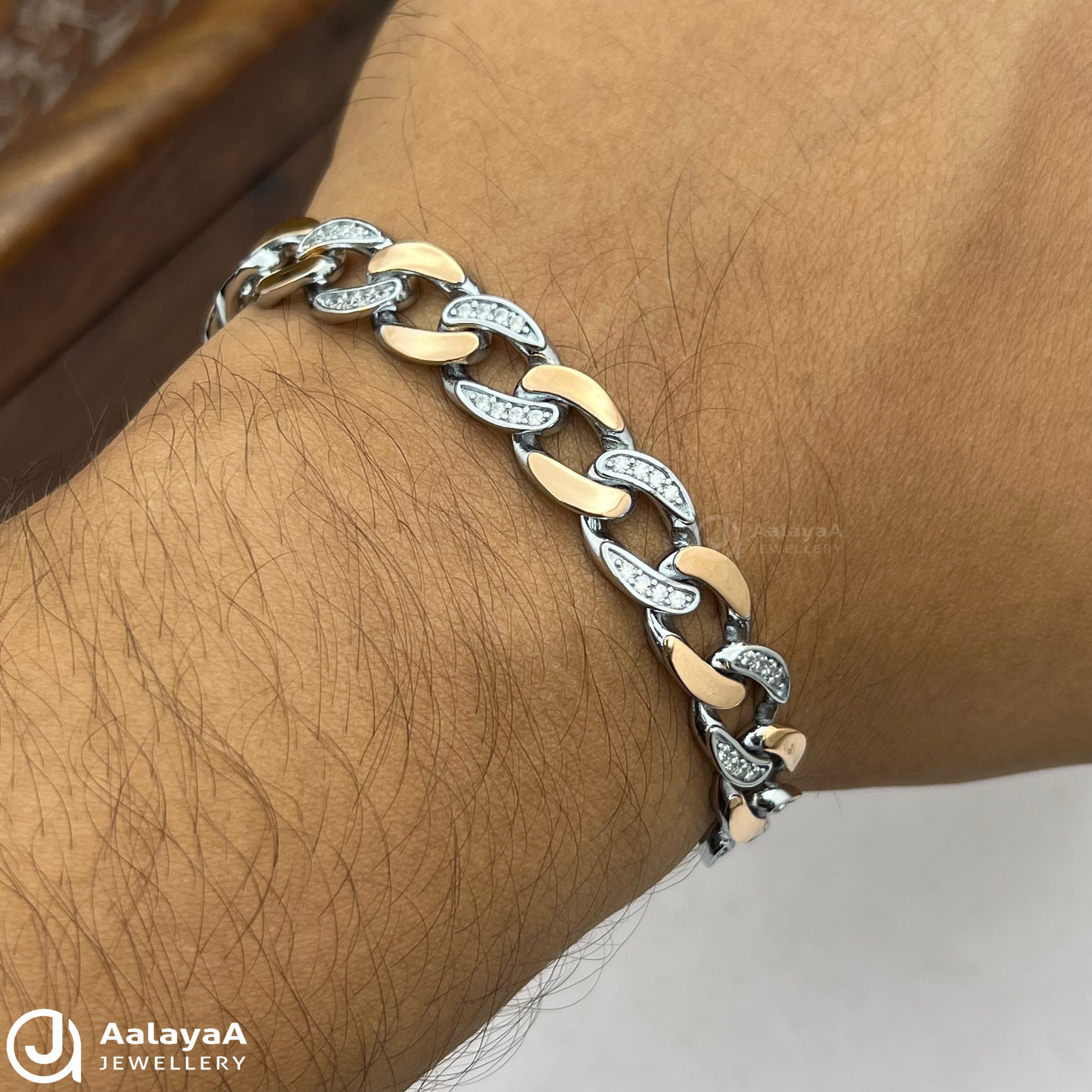 Silver Dual Tone Veltrix Dual Bracelet