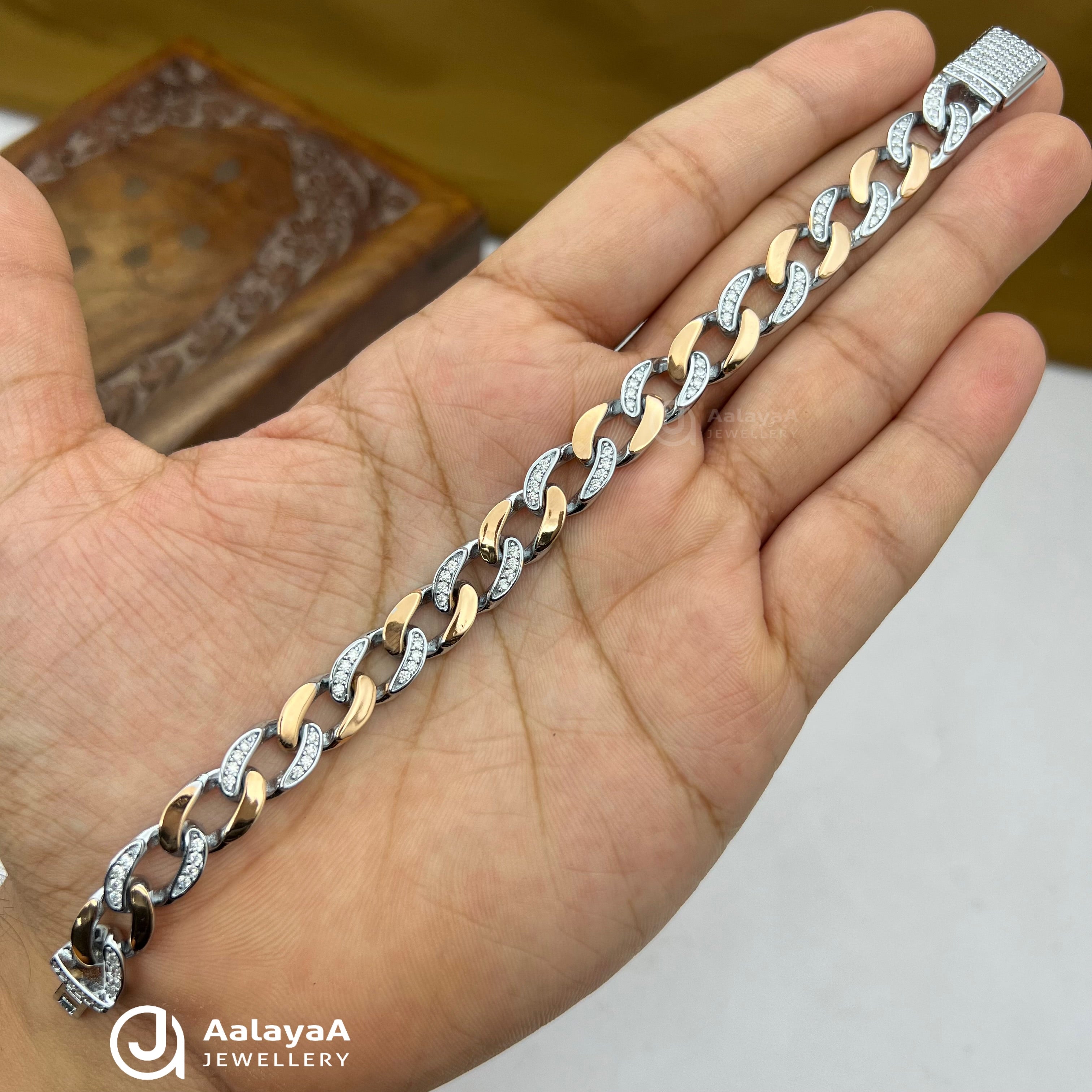 Silver Dual Tone Veltrix Dual Bracelet