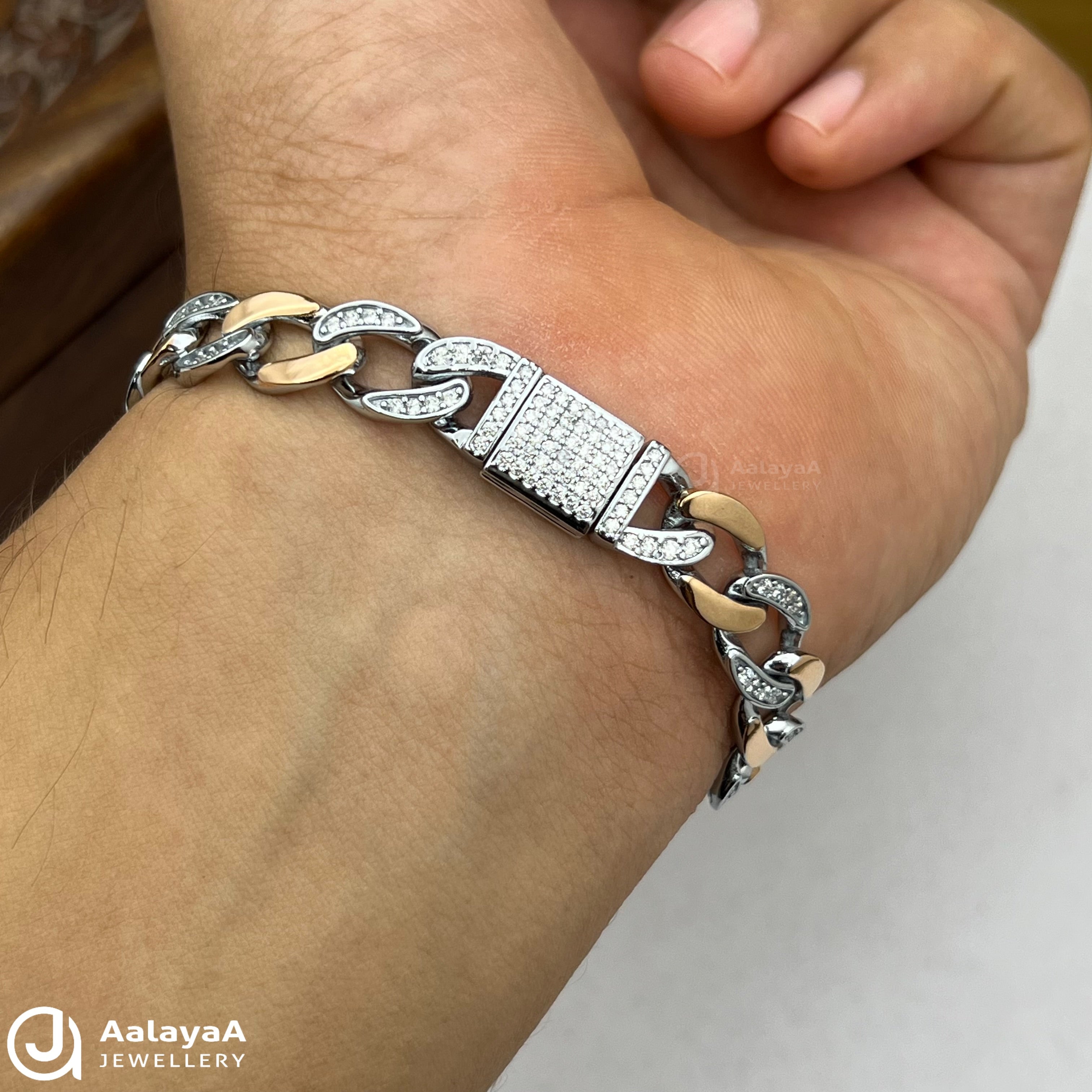 Silver Dual Tone Veltrix Dual Bracelet