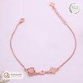Silver Rosegold Floral Circle Bracelet