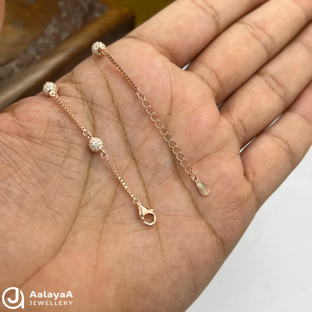 Silver Rosegold SparkBead Bracelet