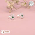 Silver Emerald Blossom Earring