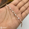 Silver Rosegold Flower with Stylish Heart Bracelet